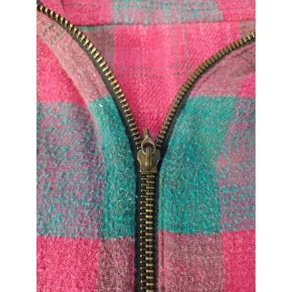 Goouch Red And Green Flannel Zip Up Jacket Checkered Size Large - Picture 6 of 13